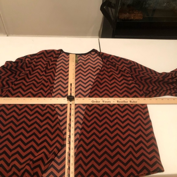Whisper size Large lightweight jacket rust & navy chevron print open front - Picture 4 of 11